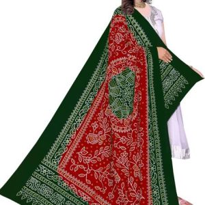 Cotton Blend Embroidered Black Women Dupatta